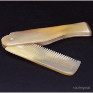 YQ4 Foldable Horn comb Portable Folding Comb Anti-Static Hairbrush Handmade Natural Ox Horn Combs LX1095
