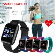 Smart Watch Jam Pintar Smart Band 116 Plus Sports Fitness Activity Heart Rate Tracker Blood Pressure Waterproof digital