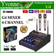The Mixer YAMAHA G4 POWER MIXER 4 Channels USB bluetooth WITH 2 PCS WIRELESS MICROPHONE