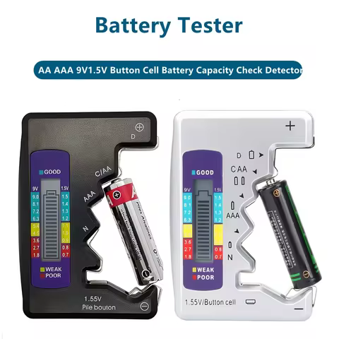 Digital Battery Tester LCD Display C D N AA AAA 9V 1.5V Button Cell Battery Capacity Check Detector 
