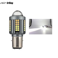 iriisy Motorcycle Led Headlight H4 BA20D Headlight Projector Lens Moto Signal Lamp Bulb White Yellow