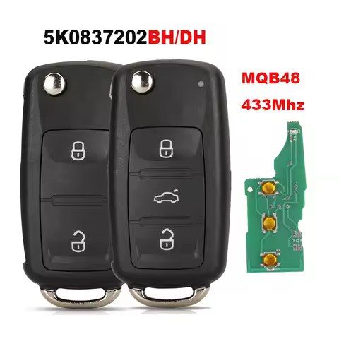 Replacement MQB Remote Car Key For VW Caddy Transporter Beetle Jetta Sharan Scirocco Polo Tiguan 5K0