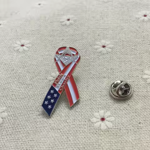 10pcs masonry ribbon lapel pin faith hope charity freemasonry us flag pin badges metal crafts masoni