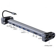 10 in 1 USB HUB Dock AUX HD เข้ากันได้ VGA อะแดปเตอร์ USB C แล็ปท็อปสถานีเชื่อมต่อ USB 3.0 5G bps พอ