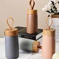 Portable Wood Grain Insulated Mug Stainless Steel Tumbler Water Thermos Vacuum Flask Mini Water Bott