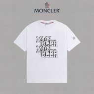 Moncler/Moncler/2026 Classic Round Neck Short-Sleeved T-Shirt Men Women Style Letter Printing Slim-f
