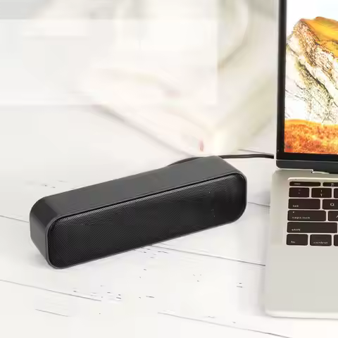 Mini Speaker USB Powered Laptop Soundbar Subwoofer Music Player for Office