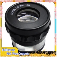 【D&F】10X Stand Measuring Magnifier Scale Loupe Magnifying Glass 10X with Scaled Magnifier