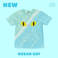 Tie-Dye Ocean Cat T-shirt เสื้อยืดผ้าฝ้ายมัดย้อมลายแมวมหาสมุทร