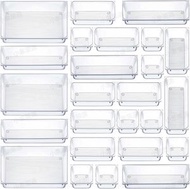 其他品牌 - 桌面抽屜25件套 - 內置收納盒文具雜物整理家用化妝品透明分隔小盒子