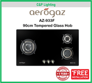 Aerogaz 90cm Tempered Glass 3 Burner Gas Cooker Hob Gas Stove AZ-333F