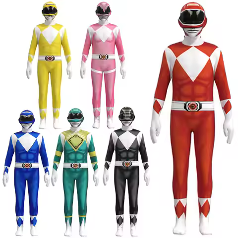 Tommy Kimberly Trini Billy Zack Jason Cosplay Boys Fantasy Cartoon Powerful Ranger Costume Disguise 