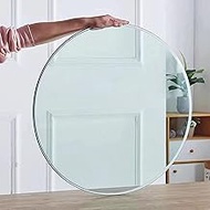 Premium Round Glass Table Top With 6 Pcs Bumpers Spacers Clear Tempered 9mm Thick Durable Easy To Cl