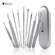 DUcare 9Pcs/Set Blackhead Remover Tools with Metal Case Pimple Popper Tool Kit for Pimples Blackhead