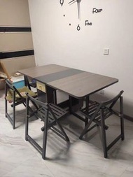 A120722現代簡約小戶型餐桌椅組合家用飯桌帶電磁爐多功能伸縮可折疊餐桌