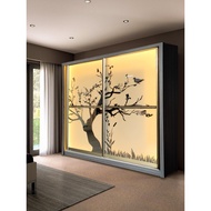 LED Light Sliding Door Wardrobe (5.5Ft & 8Ft) / Almari Baju Pintu Gelongsor LED (5.5 Kaki & 8 Kaki)
