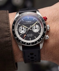 [包順豐] Timex Waterbury Heritage Chronograph 39mm Black Dial Black Leather Strap Watch TW2Y93300 Quart