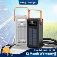 Solar Powerbank 100000mAh Original solar powerbank with 4 Cable Power Bank Besar Tahan Lama Powerban