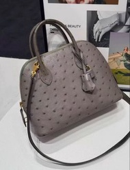 Hermes bolide 25 鴕鳥皮 灰