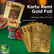 Playing Card Permainan Kartu Remi Poker Gold Foil