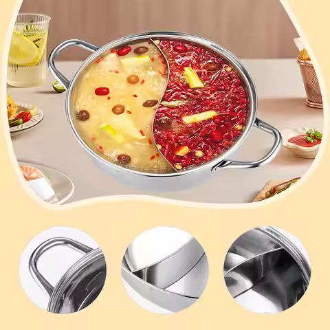 Professional Double Taste Hot Pot Stainless Steel Induction Cooker Pot Multi-Purpose Chinese Hot Pot