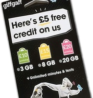 GiffGaff United Kingdom PAYG SIM Card for Visiting UK &amp; Europe w/ 5￡Bonus, Activate While in CA, 12￡ for Unlimited SMS/Calls and 12GB Data