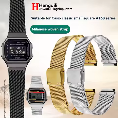 A168 Stainless Steel Strap Replacement For Casio 3298 A168WG-9WDF A168WGG-1B A158 f91 Metal Milan we