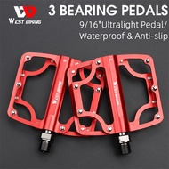 WEST BIKING Bike Pedals Ultralight Aluminium Alloy Anti-Slip CNC BMX MTB Road Bike Pedal Bicycle Sea