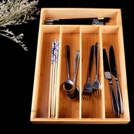 [Kesoto1] Bamboo Utensil Organizer, Silverware Organizer Cutlery Tray for Kitchen Drawer