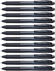 Pentel EnerGel-X Retractable Liquid Gel Pen (1.0mm) Metal Tip, Black Ink, Box of 12 (BL110-A)
