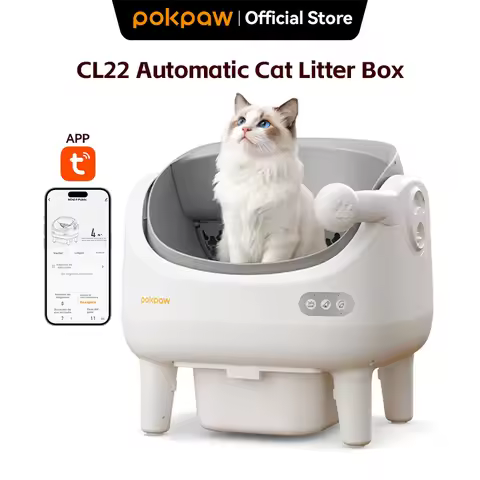 Pokpaw CL22 Automatic Cat Litter Box with Spray Dust-proof and Deodorization Low Noise Dual Radar In