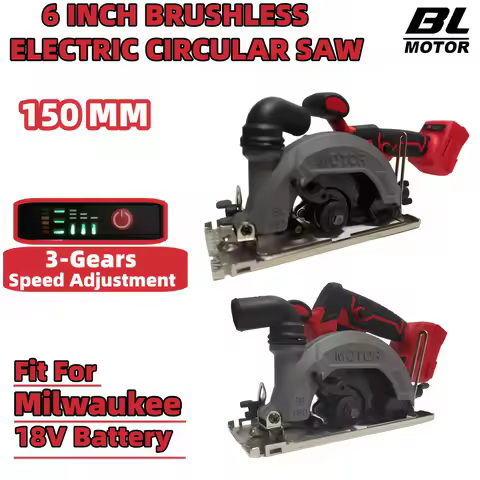 Fit Milwaukee 18V Battery 150MM Brushless Electric Circular Saw Cordless High Power Cutting Handheld