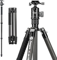 Fotopro 68" Carbon Fiber Travel Tripod, Heavy Duty Camera Tripod with Ball Head, Detachable Monopod 
