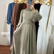 Gamis Midi Dress Lebaran Midi Dress Crincle/Baju Midi Remaja Midi