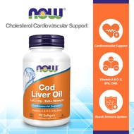 NOW Supplements, Cod Liver Oil, Extra Strength 1,000 mg with Vitamins A & D-3, EPA, DHA, 90 Softgels