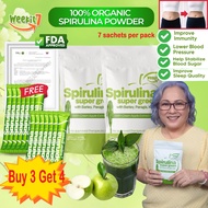 Weekit7 Nature Spirulina Powder Barley Paragis Apple 100% Organic Barley Paragis with Spirulina