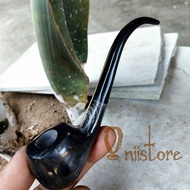 Pipa Cangklong Tembakau Full Tanduk Asli Handmade /cangklong tembakau bahan tanduk kerbau asli selur