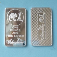 high-quality 10 pcs Non Magnetic Horse and Men 1 Oz Bars Brass Core Silver Plated 50 mm x 28 mm Ingo