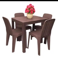 JOLLY - RATTAN DINING TABLE SET 4 SEATER