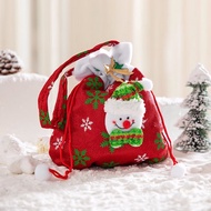 千棵树圣诞节装饰品圣诞礼物袋苹果袋儿童收口礼品袋平安果手提袋糖果袋 圣诞装饰-苹果袋子A 大