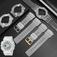 Compatible with Casio Baby-G Watch Band Fit 5338 Ba110 100 120 Transparent Resin Silicone Strap Case
