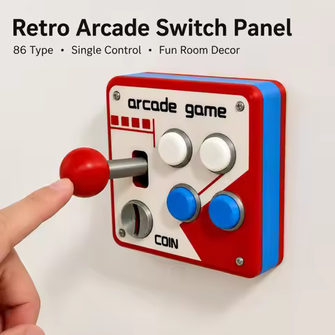 86 Type Retro Arcade Joystick Wall Switch Creative Decorative Single Control Light Switch Panel for 