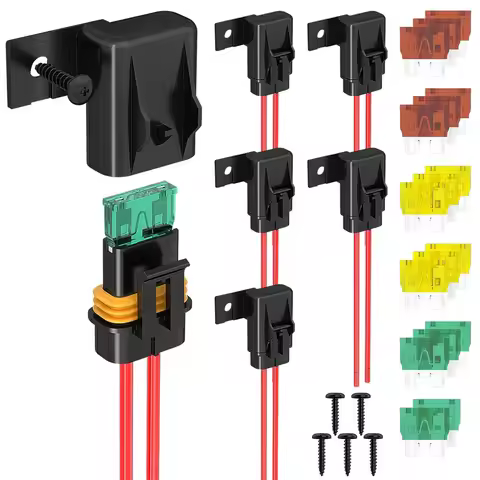 6pcs Inline Fuse Holder 12V 12 AWG Waterproof ATC/ATO Blade Fuse Holder with 20/30/40AInline Fuse He
