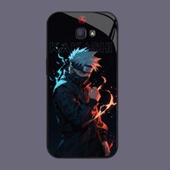 HW-19 Kakashi Anime Glass KACA Casing for Samsung Note FE J4 S24 S25 J7 J6 Core 9 Prime Pro Plus Ult