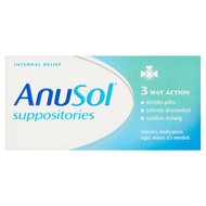 Anusol, Suppositories Treatment for Haemorrhoids Shrinks Piles Relieves Discomfort and Soothes Itchi