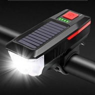 日本暢銷 - 太陽能單車燈 車前燈充電夜騎山地車手電筒單車配件警示騎行裝備