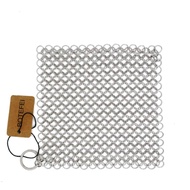 Cast Iron Cleaner 6" x 6.3" Premium 316L Stainless Steel Chainmail Scrubber for Skillet, Wok, Pot, P