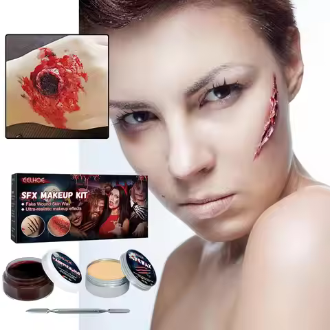 Horror Makeup Cosmetics Fake Blood Special Scar Effects Skin Wax Plasma Scar Body Paint Tool Cos Vam
