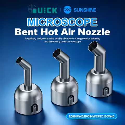 QUICK M7 M9 Bent Hot Air Nozzle Steel Curved Air Nozzle 6.4/8.4/10mm For Hot Air Rework Station PCB 