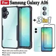 3 IN 1 Samsung A06 Anti-fall Mobile Phone Case for Samsung Galaxy A06 A0 6 A 06 Tempered Glass Film+